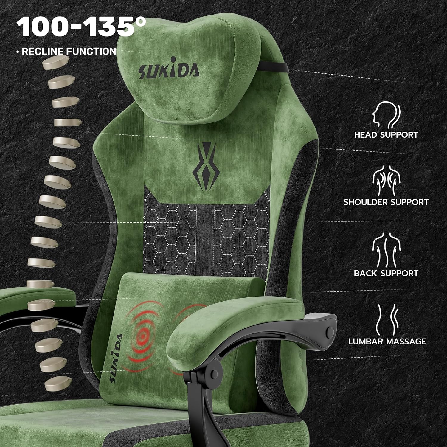 Sedia da gaming in tessuto, se - Massage recensione e prezzo